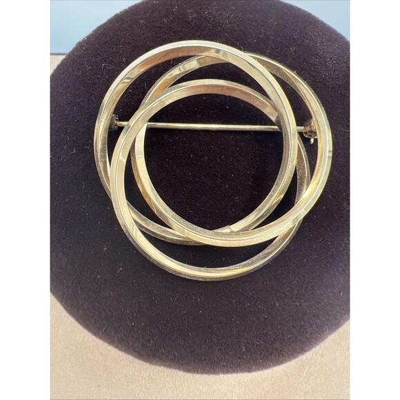 Van Dell Vintage 1/20 12k GF Intertwined Infinity Rings Brooch Pin - Picture 4 of 9